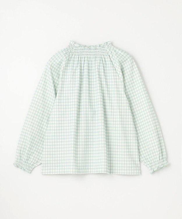 組曲 KIDS 【110-140㎝】シャーリングチェック トップス ミント系5