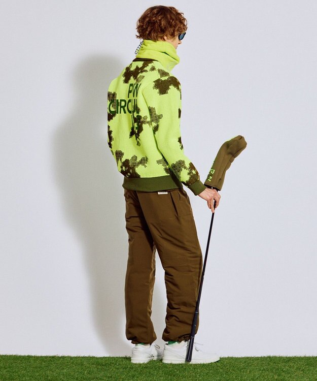 PW CIRCULUS 【MEN】Spark dot camouflage 軽量ニット ゴルフ ライトグリーン系5