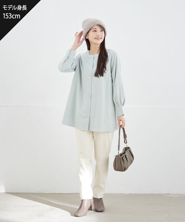 Tiaclasse 【安田美沙子さん着用・洗える】T/R両面起毛ストレッチパンツ オフホワイト