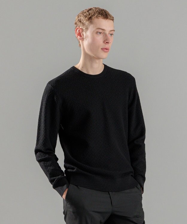JOSEPH HOMME 新色追加【洗える】ヴィスコースリンクス　クルーネックニット ブラック系