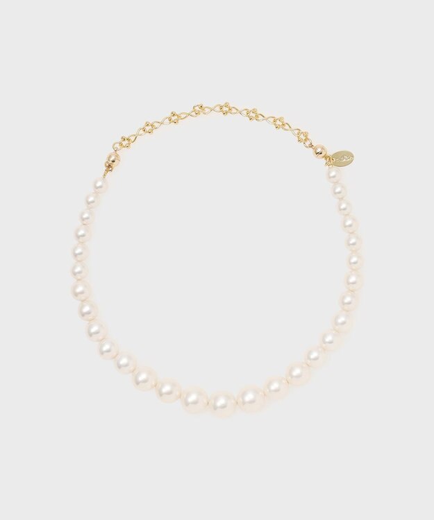 GRACE CONTINENTAL パールリボンネックレス ホワイト