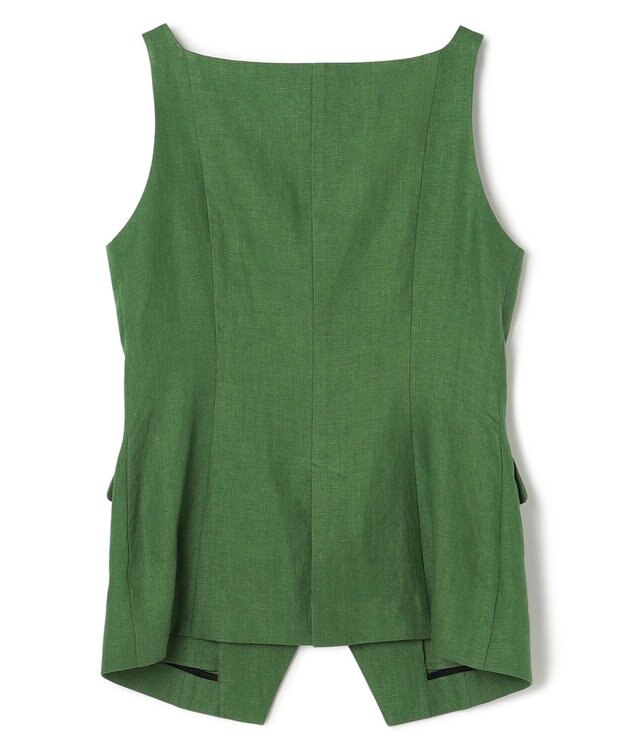 uncrave リネンオックスフォード ジレブラウス グリーン