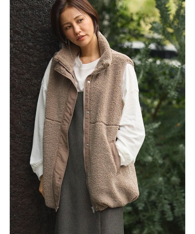 Green Parks ボアミドル丈ベスト