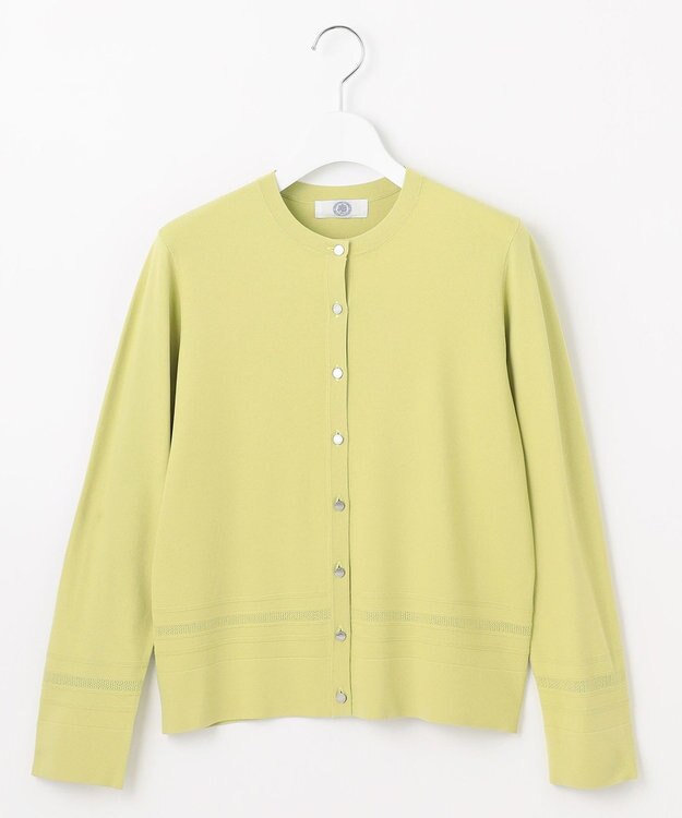 J.PRESS LADIES S 【洗える】RAYON ELITE STRETCH クルーネック カーディガン ピスタチオ系