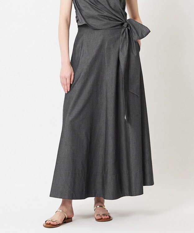 BEIGE， POMEGRANATE / ロングスカート Chambray Black