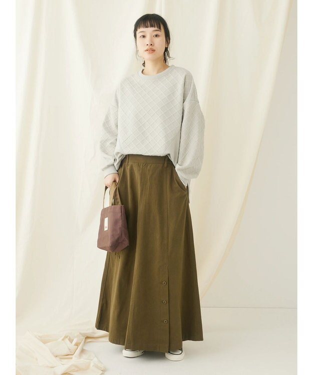 CRAFT STANDARD BOUTIQUE 綿ピーチカーゴスカート Khaki