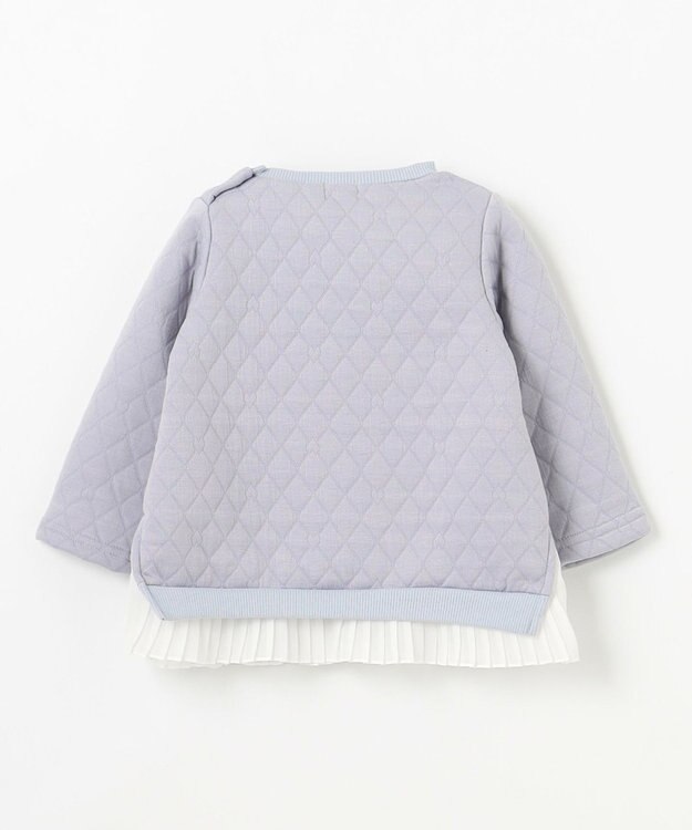 組曲 KIDS 【90-100㎝】ハートキルトジャガード トレーナー サックス系