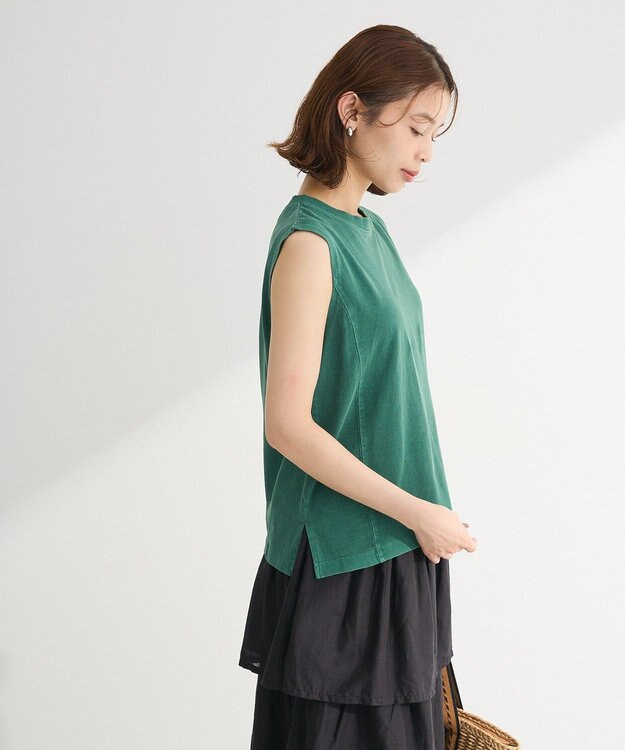 Green Parks ・ＤＯＵＢＬＥ　ＦＬＡＧＳ　ピグメント切替ノースリ Green