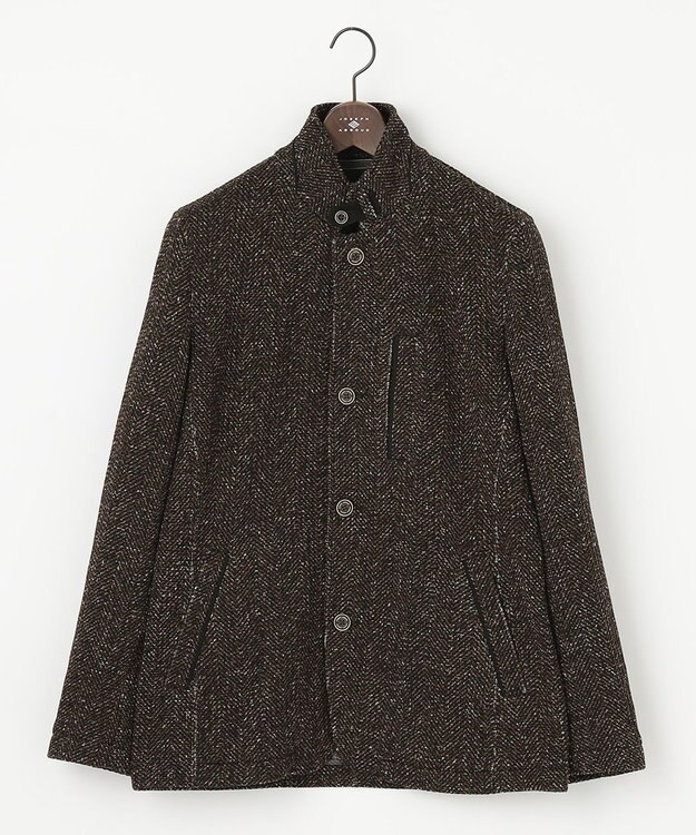 JOSEPH ABBOUD 【洗える】ツィーディーフリース ブルゾン ブラウン系