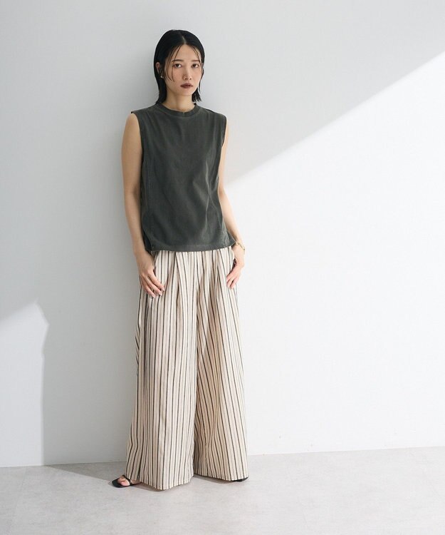 Green Parks ・ＤＯＵＢＬＥ　ＦＬＡＧＳ　ピグメント切替ノースリ Charcoal Gray