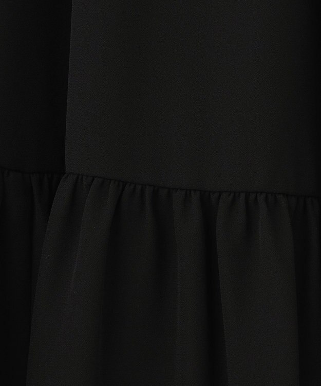 ICB 【洗える】エステルジョーゼット ティアードスカート ブラック系