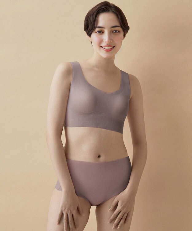 WACOAL ノンワイヤーブラ [GOCOCi/ワコール] ハーフトップ ブラトップ まるでつけていないような着ごこち 綿混 立体的なバストシルエット レディース CGG551 /ワコール ブラウン