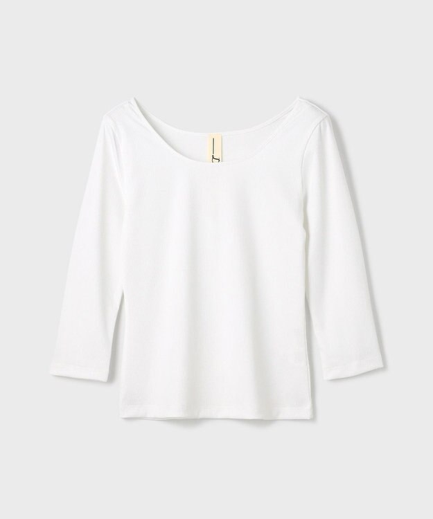GRACE CONTINENTAL テレコボートネックトップ ホワイト