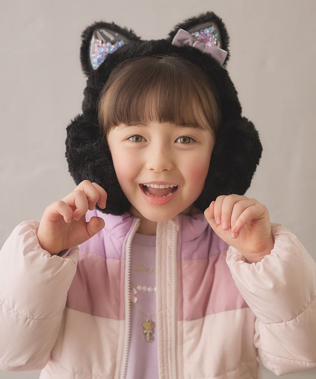 ANY KIDS シャラシャラ ネコミミ イヤーマフ ブラック