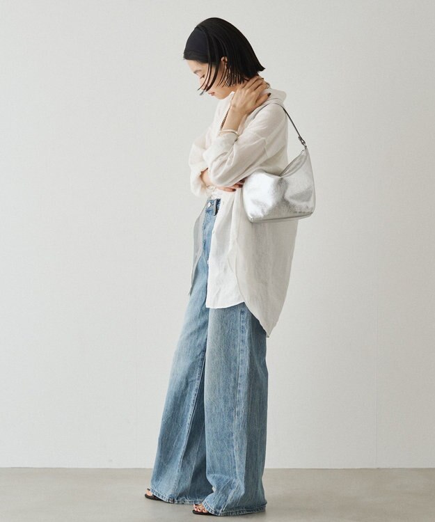 russet ソフトレザーシンプルショルダーバッグ【silver】(CE-1462) Silver