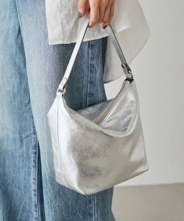 russet ソフトレザーシンプルショルダーバッグ【silver】(CE-1462) Silver