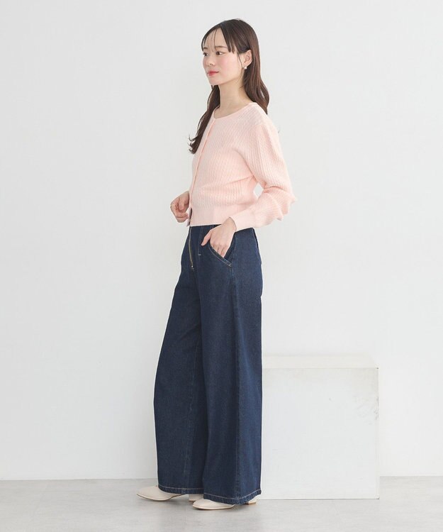 earth music&ecology ミニケーブルコンパクトカーディガン Light Pink