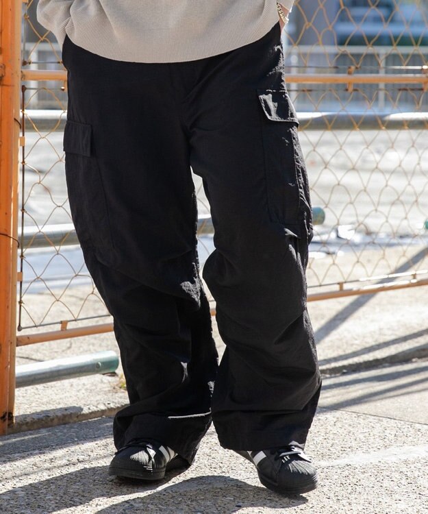 WEGO ナイロンカーゴパンツ ブラック