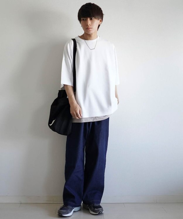 WEGO デニム　ワイドTPDパンツ デニム中濃色