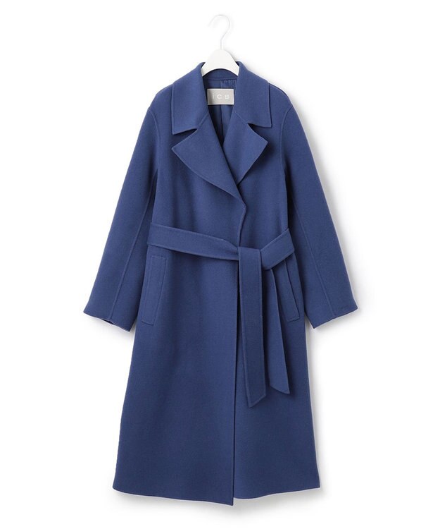 ICB ウールリバー ロングトレンチコート ハンブルー系