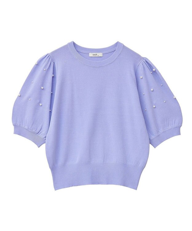 earth music&ecology パールスリーブニットプルオーバー Lavender