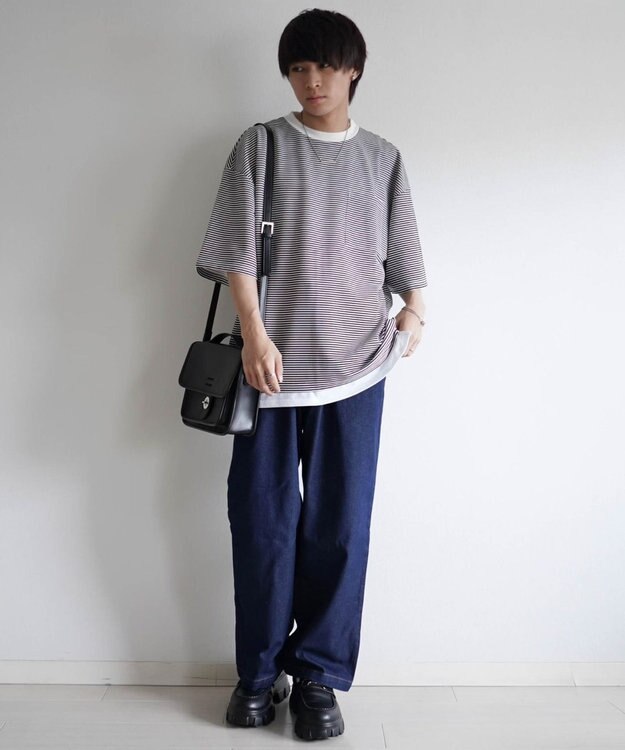 WEGO デニム　ワイドTPDパンツ デニム中濃色