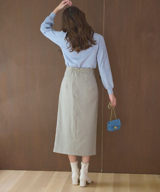 Feroux 【洗える】ビジューボタン カーディガン ブルー系