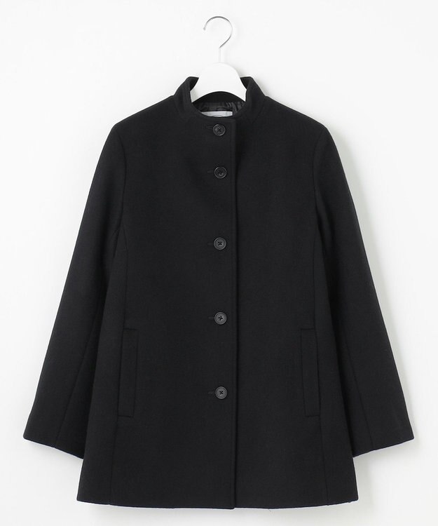 J.PRESS LADIES L ショートビーバー ボトルネック コート ブラック系