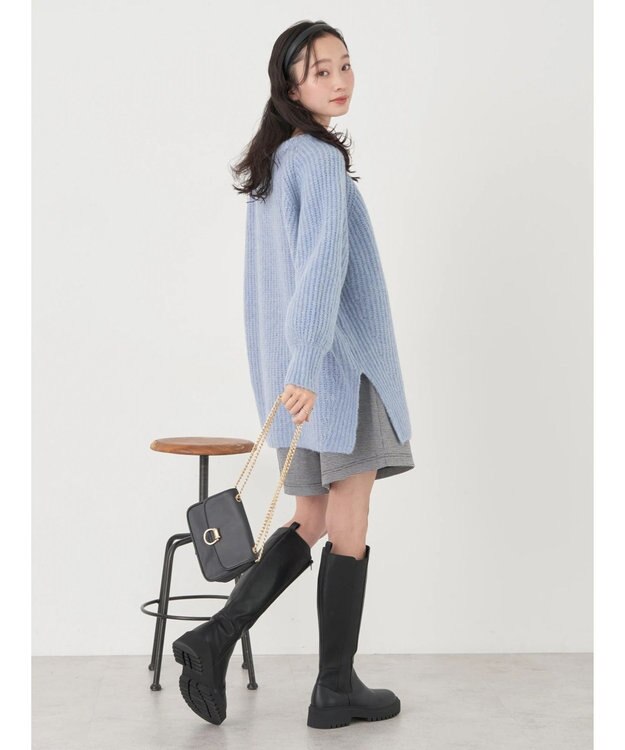 earth music&ecology ふわふわメランジチュニック Sax