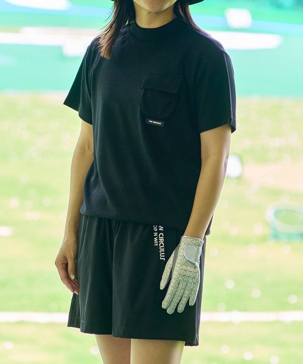 PW CIRCULUS 【WOMEN】DRY COOL MOVE モックネックT  ゴルフウェア レディース ブラック系
