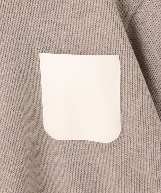 BEIGE， 【洗える】LEADER / フェイクレザーポケットクルーネックトップス Taupe