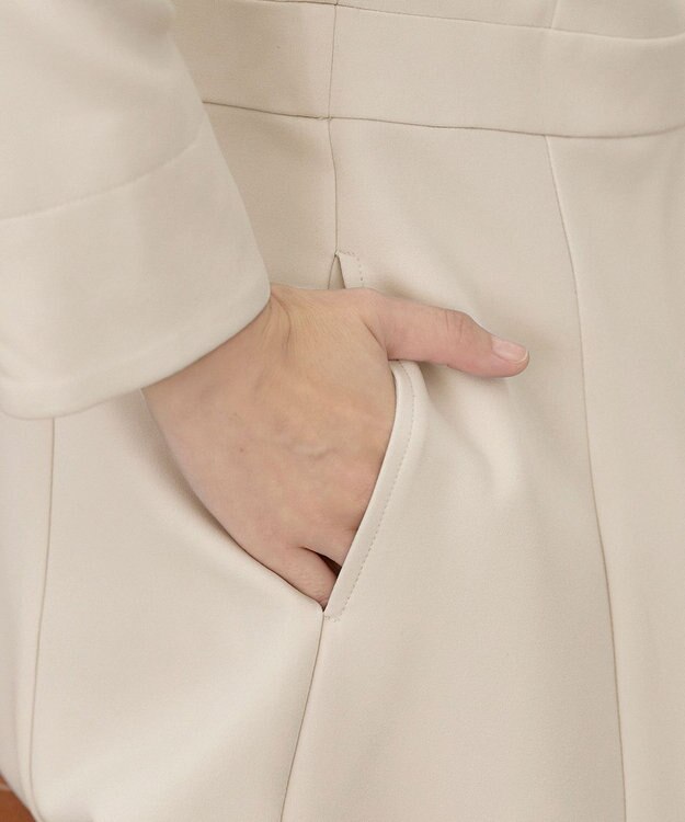 Tiaclasse L 【新色追加・洗える】フーデッドフレアコート アイボリー