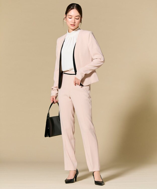 BEIGE， EVA / ハイネックハーフスリーブブラウス White