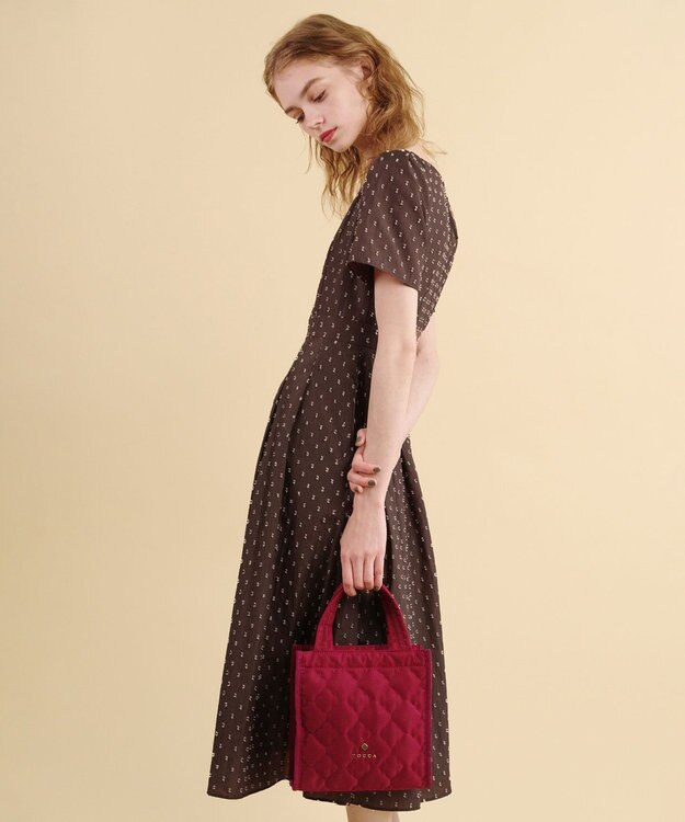 TOCCA 【撥水】CHECKER CLOVER QUILTMINIBAG キルトミニバッグ ボルドー系