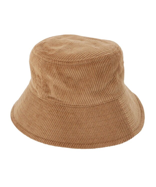 MOONBAT FURLA コール天バケットハット／ロゴ刺繍 キャメル