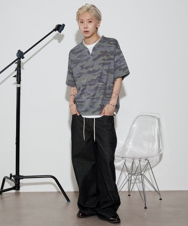 WEGO 【ユニセックス着用ITEM】キーネックフェイクレイヤードT（SS） 柄1