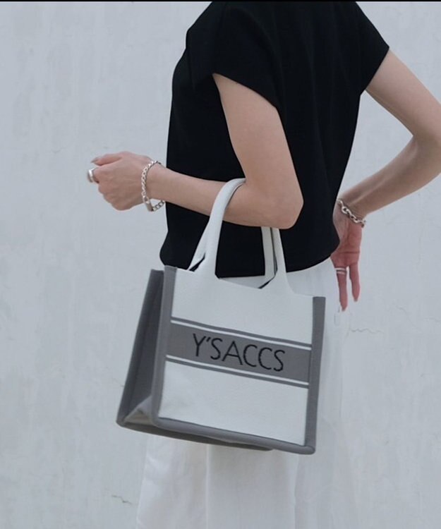 Y'SACCS ウォッシャブルニットトート mini アイボリー