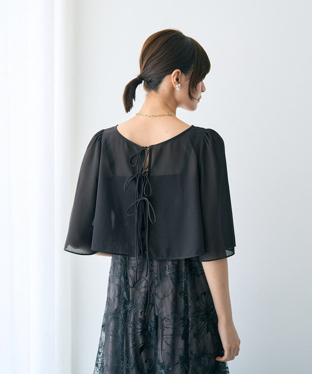 YECCA VECCA 【2点SET】フラワー柄スパンコール刺繍ドレス Charcoal Gray