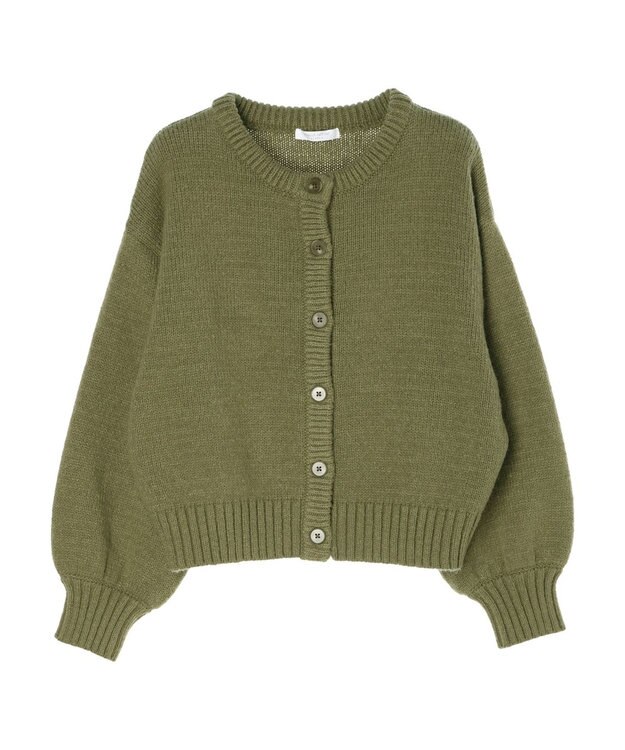 Green Parks クルーネックカーディガン Khaki