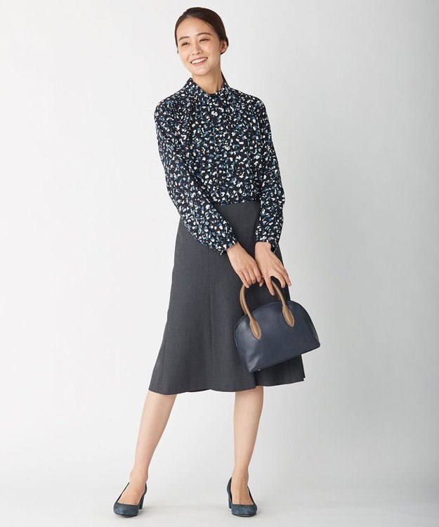 J.PRESS LADIES 【スーツ対応】T／Rアルガンシルク スカート グレー系