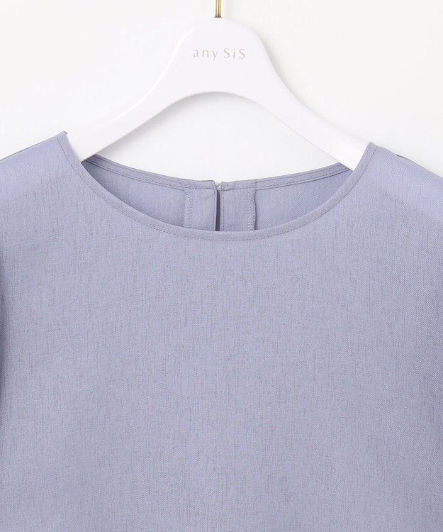 ANY SIS 【速乾・接触冷感】スムージーポリエステル クルーネック ブラウス ライトブルー