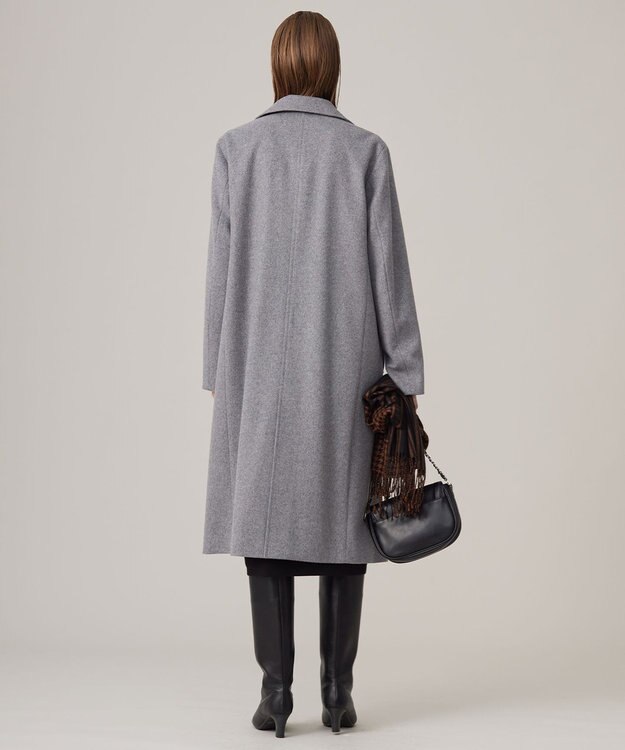 ICB ウールカシミヤメルトン チェスターコート グレー系