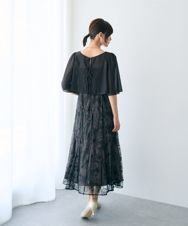 YECCA VECCA 【2点SET】フラワー柄スパンコール刺繍ドレス Charcoal Gray