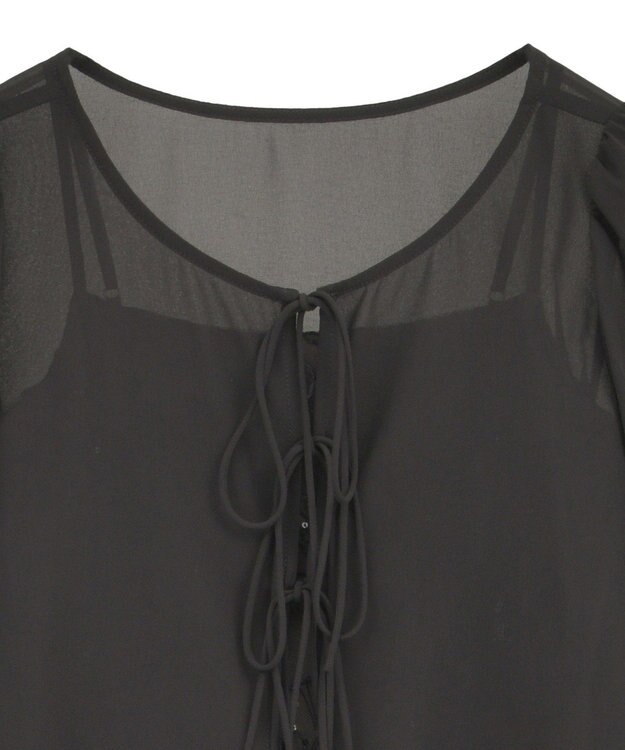 YECCA VECCA 【2点SET】フラワー柄スパンコール刺繍ドレス Charcoal Gray