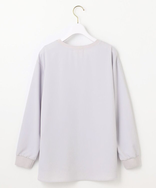 ANY SIS L 【洗える】2wayストレッチジョーゼットロゴ ロンT ラベンダー×カーブ