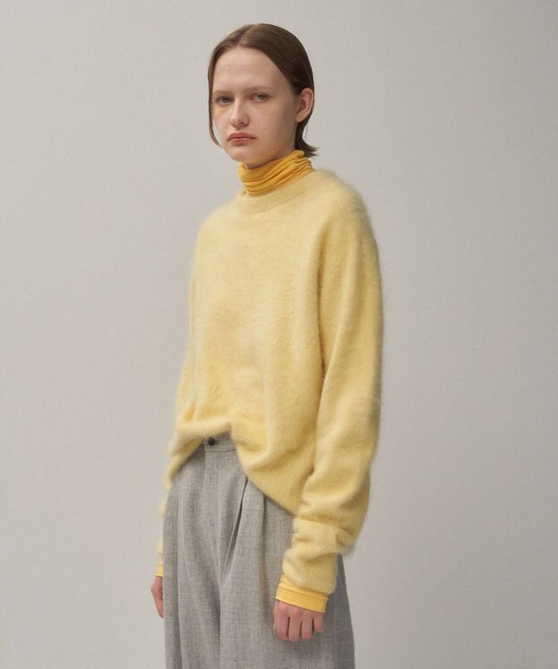 ATON ROYAL CASHMERE FUR | クルーネックセーター YELLOW