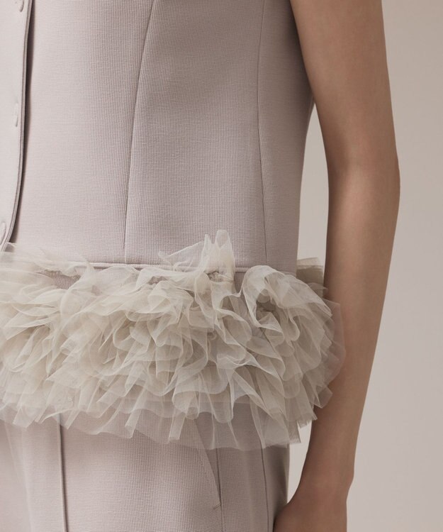 GRACE CONTINENTAL チュールヘムカットトップ グレー