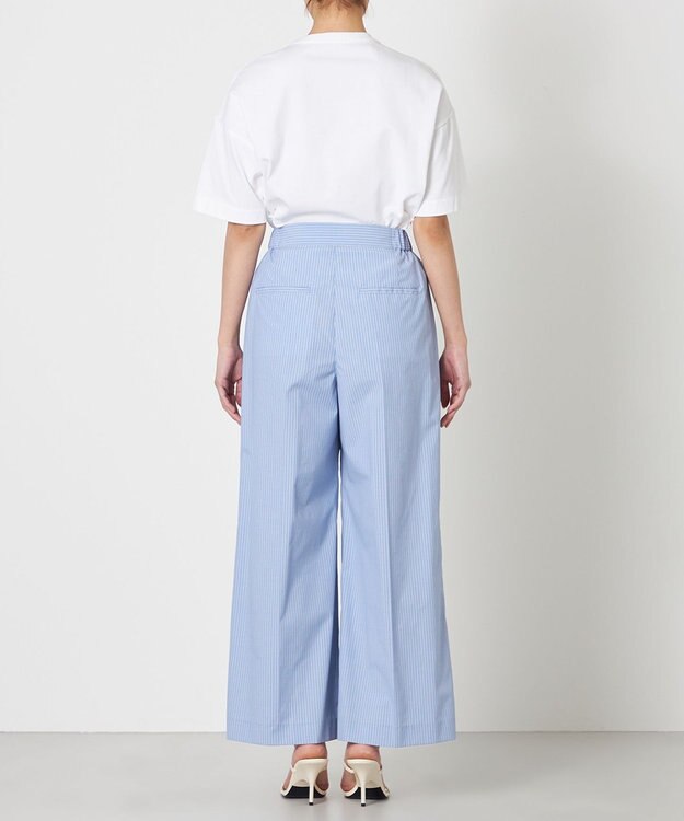 NAVE 【ReNave・セットアップ可/洗える/接触冷感/UVケア】コットンポリブロード パンツ サックスブルー系1