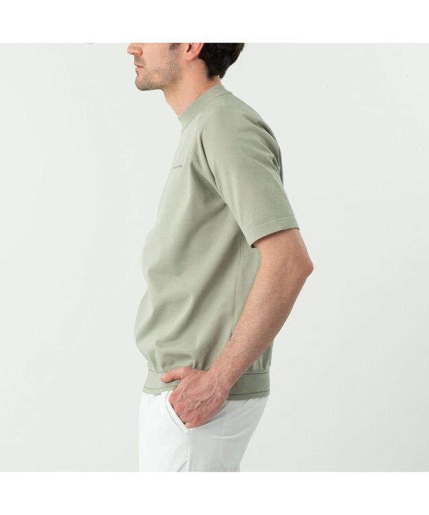 ZERO HALLIBURTON メタルロゴモックネックニットTシャツ ZHG-M6S9b 85196 ライトグリーン