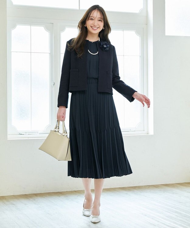 ANY L ツイードジャケット ネイビー